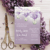 Invitation Die Cut Rayon Purple Mason Jar Mariage