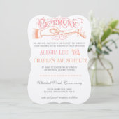Invitation Die Cut Rose Gold Rose Coral Typographie moderne (Debout devant)