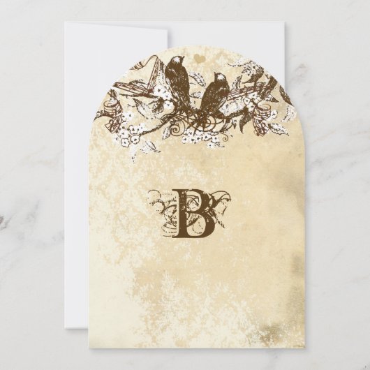 Invitation Die Cut Rustic Cherry Blossom Inséparables Mariage (Dos)