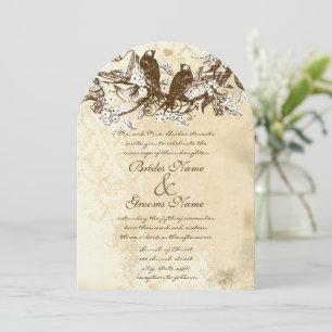 Invitation Die Cut Rustic Cherry Blossom Inséparables Mariage