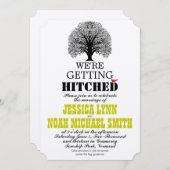 Invitation Die Cut Rustic Cute Bird Tree Mariage (Devant / Derrière)