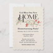 Invitation Dieu bénisse notre maison : Personnalisé (Devant)