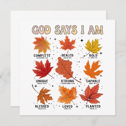 Invitation Dieu dit que j'ai automne moisson automne tomber f (Devant / Derrière)