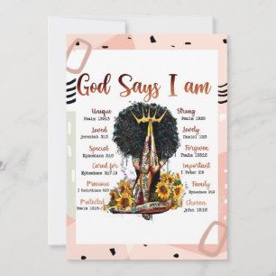 Invitation Dieu dit que je suis Black Christian Femmes Melani