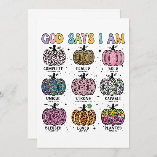 Invitation Dieu dit que je suis la récolte de la chute merci (Devant / Derrière)