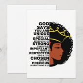 Invitation Dieu Dit Que Vous Êtes Melanin Christian Sista Que (Devant / Derrière)