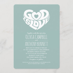 Invitation Dieu est amour Bible Verse Mariage chrétien