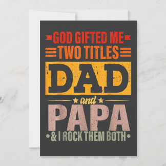 Invitation Dieu m'a donné deux titres Papa et Papa Fête des