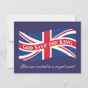 Invitation Dieu sauve le roi avec Union Jack