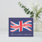 Invitation Dieu sauve le roi avec Union Jack (Debout devant)