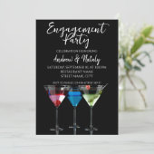 Invitation Différents cocktails dans des verres à martini sur (Debout devant)