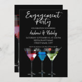 Invitation Différents cocktails dans des verres à martini sur (Devant / Derrière)