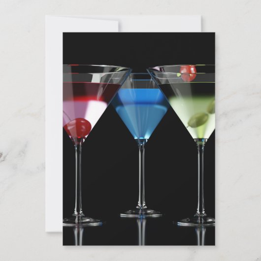 Invitation Différents cocktails dans des verres à martini sur (Dos)
