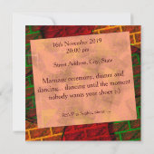 Invitation Différents montages d'images, brique, rouge, vert, (Dos)