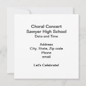 Invitation Diffuser le concert de musique Word (Dos)