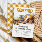 Invitation Digger de thème de construction Anniversaire de en