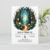 Invitation Digital Adventure Nature Woodland Anniversaire (Debout devant)