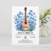 Invitation Digital Blue Guitar Boy Anniversaire (Debout devant)