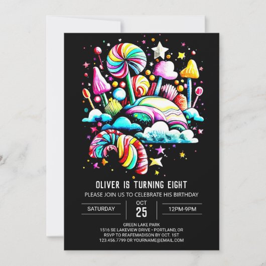 Invitation Digital Candy Dream Anniversaire (Devant)