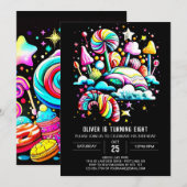 Invitation Digital Candy Dream Anniversaire (Devant / Derrière)