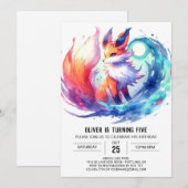 Invitation Digital Chic Fox Anniversaire (Devant / Derrière)