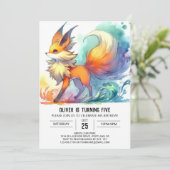 Invitation Digital Chic Fox Anniversaire (Debout devant)