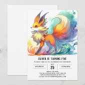 Invitation Digital Chic Fox Anniversaire (Devant / Derrière)