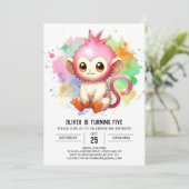 Invitation Digital Chic Singe Anniversaire (Debout devant)