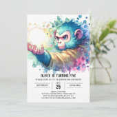 Invitation Digital Chic Singe Anniversaire (Debout devant)