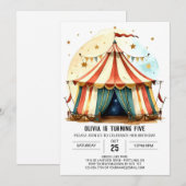 Invitation Digital Colorful Circus Anniversaire (Devant / Derrière)