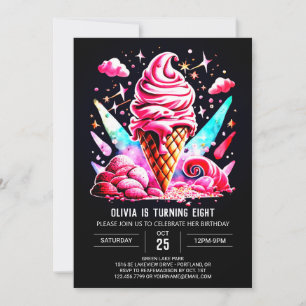 Invitation Digital Colorful Elegant Crème de glace fille Anni