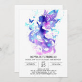 Invitation Digital Fairy Garden Anniversaire Magie (Devant / Derrière)