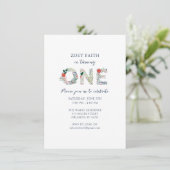 Invitation Digital Floral 1ère Filles Fête d'anniversaire (Debout devant)