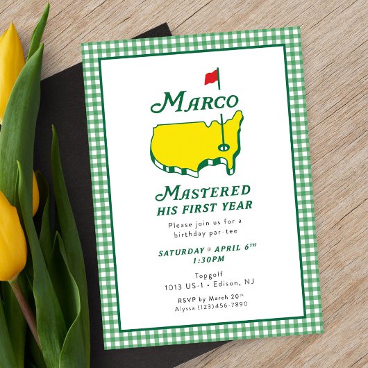 Invitation Digital Masters First Birthday Invitations, Golf