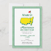 Invitation Digital Masters First Birthday Invitations, Golf (Devant)