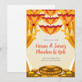 Invitation Digital Mayoun invite en tant que Haldi  invitatio (Devant / Derrière)