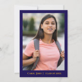 Invitation Digital Navy Blue Gold Tassel Graduation Party (Dos)