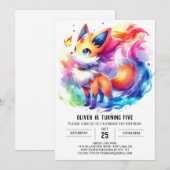 Invitation Digital Rustic Fox Anniversaire (Devant / Derrière)