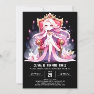 Invitation Digital Simple Princess Anniversaire