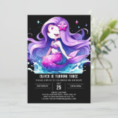 Invitation Digital Under the Sea Mermaid Anniversaire (Debout devant)