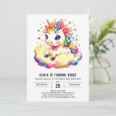Invitation Digital Unicorn Anniversaire plaisir (Debout devant)