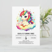 Invitation Digital Unicorn Anniversaire plaisir (Debout devant)