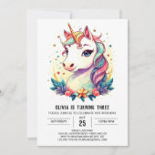 Invitation Digital Unicorn Birthday Bliss (Devant)