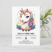 Invitation Digital Unicorn Birthday Bliss (Debout devant)