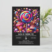 Invitation Digital Whimsical Candyland Digital Anniversaire (Debout devant)