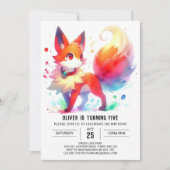 Invitation Digital Whimsical Fox Anniversaire (Devant)