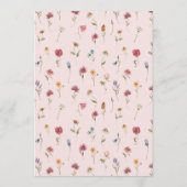 Invitation Digital Wildflower Baby shower maman ou papa jeu (Dos)