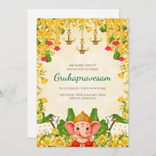 Invitation digitale indienne au réchauffement clim (Devant / Derrière)