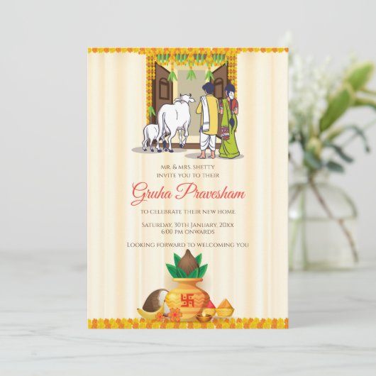 Invitation digitale indienne Telugu (Debout devant)