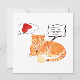 Invitation Dilemma Tigre et Lapin Drôle - Belle Comique Anima